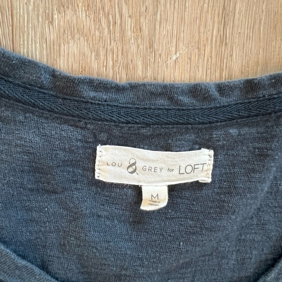 Loft Lou & Grey Dark Gray Short Sleeve Cotton TShirt Dress Medium - Picture 9 of 10